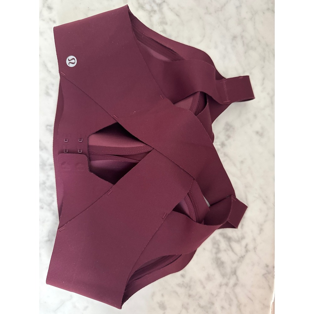Lululemon Enlite Weave-Back Bra Womens 34D Burgundy High Support Ultralu Sport